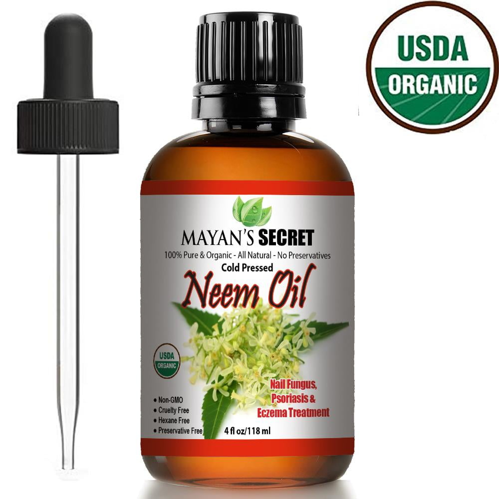 Neem Oil USDA Certified Organic Cold Press, Unrefined for Skincare, Hair Care, and Natural Bug Repellent