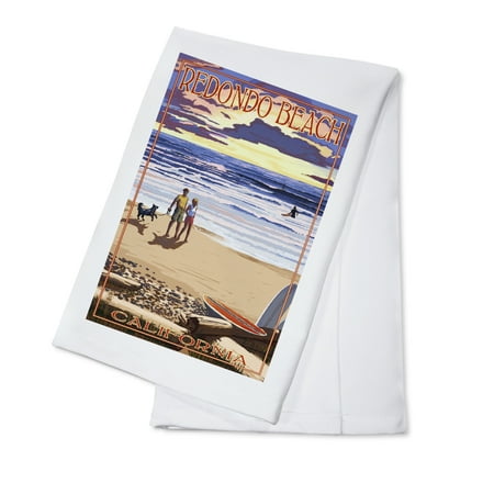Redondo Beach, California - Sunset Beach Scene - Lantern Press Poster (100% Cotton Kitchen
