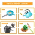 thumbnail image 3 of Juego de cocina Funpynani, 130 unidades, con ollas, sartenes y utensilios, color turquesa, 3 of 7