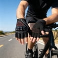 thumbnail image 2 of Outdoor Cycling Half Finger Glove, Wear Resistant Breathable Palm Non-Slip Design, Touch Screen Mitt for Motorcycle Riding, Outdoor Sports and Men Women Daily Fitness Use, 2 of 6