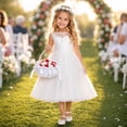 thumbnail image 6 of Satin Wedding Flower Girl Basket, Extra Tall | Elegant Pearl Handle with Bow Decoration, Ivory Color, Perfect for Wedding Ceremony, Proposals, Bridal Showers, 6 of 7