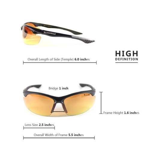 SPORT WRAP HD NIGHT DRIVING VISION SUNGLASSES YELLOW HIGH DEFINITION GLASSES Bla