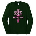 thumbnail image 2 of Keep Calm and Fight On Breast Cancer Awareness Mens Long Sleeve Shirt, Forest Green, X-Large, 2 of 3