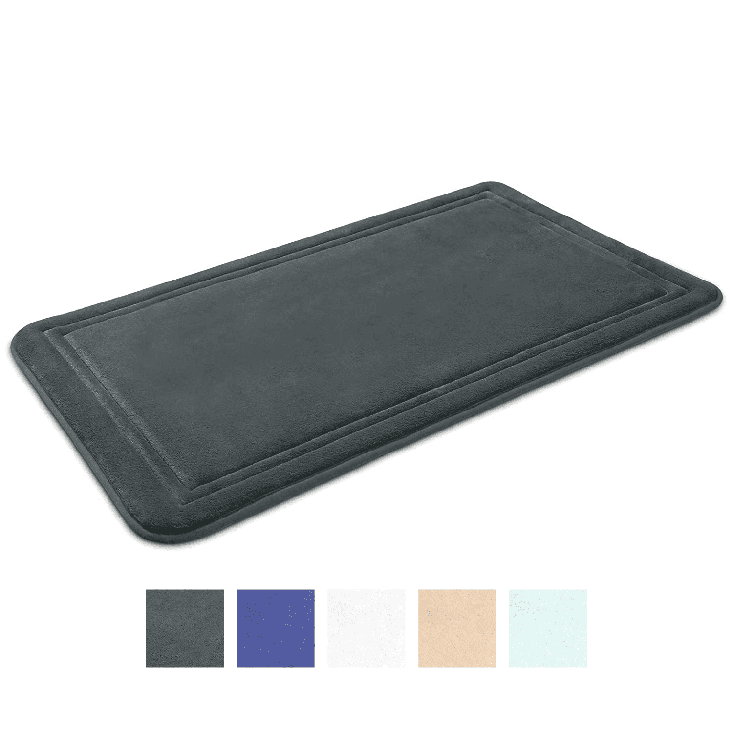 Bathroom Rugs, Memory Foam Bath Mat, Charcoal Gray,20x31", ITSOFT
