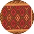 thumbnail image 1 of Ahgly Company Indoor Round Oriental Orange Traditional Area Rugs, 5' Round, 1 of 1