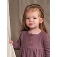 thumbnail image 5 of Modern Moments by Gerber Baby Girl Waffle Long Sleeve Dress & Diaper Cover Outfit Set, 2 Piece, Sizes 0/3-24 Months, 5 of 10