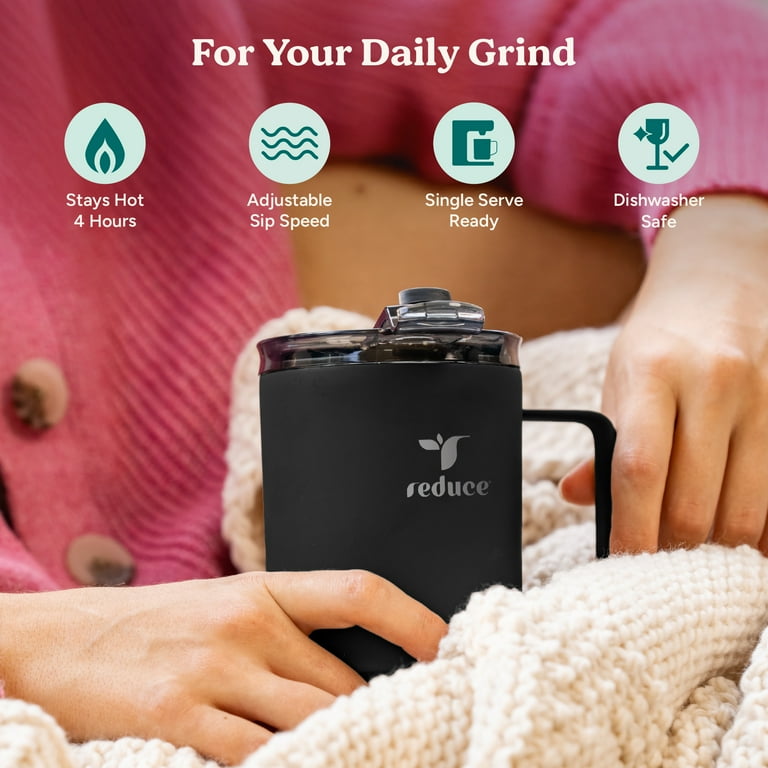 Reduce Stainless Steel 14 oz Desk Mug Keeps Drinks Hot for Hours with  Sip-It-Your-Way Lid - Walmart.com