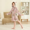 thumbnail image 4 of FORMRS Niños Bathrobe Unisex Hooded Robe Soft Plush Pajamas Sleepwear, Size 7-9T, Beige Gingerbread Houses, 4 of 7