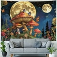 thumbnail image 4 of PRATYUS Mushroom Tapestry Moon Star Tapestry Starry Sky Tapestry Vintage Aesthetic Tapestry Nature Plant Tapestry Floral Flower Tapestry Butterfly Night Tapestry Wall Hanging Decor for Home Painting, 4 of 6