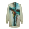 thumbnail image 3 of Cadeaux pour Elle Blouse Imprimée Mode Femme Col Rond Teinture sur Nœuds Croix, 3 of 6