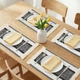 thumbnail image 2 of Farmhouse Placemats Set of 6 Placemats for Dining Table Decor Indoor Table Mat Wipe Clean Black 19.7x11.8inch, 2 of 6