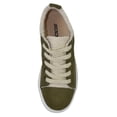 thumbnail image 4 of Soda Flat Women's Shoes Lace Up Loafers Casual Sneakers Synthetic Fur Hidden Flatform ENDEAR-G Suede Khaki Green Olive 7, 4 of 5