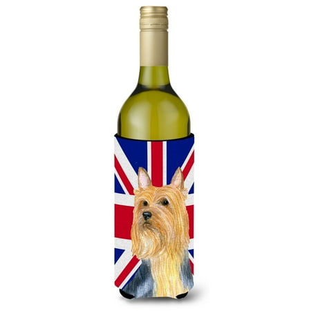 

Carolines Treasures LH9468LITERK Silky Terrier with English Union Jack British Flag Wine Bottle Hugger Wine Bottle