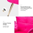 thumbnail image 3 of Velvet Accent Chair Tufted Cushion Upholstered Sofa Chair Padded Armchair Home Living Room Fuchsia, 3 of 8