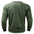 thumbnail image 4 of Mens Tshirts Henley Neck Long Sleeve Button Striped Tees for Casual Comfortable Slim Fit Fall Winter Fashion Mens Shirts Green M, 4 of 8