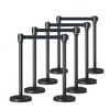 Yaheetech 8 Pack Retractable Belt Stanchion Set for Queuing Lines, Baking Varnished Stanchion Nylon Rope Stanchion Safety Stanchion