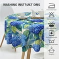 thumbnail image 5 of Blue Green Hydrangea Leaf Round Tablecloth 60 Inch Rustic Farmhouse Decorative Table Cloths Washable Table Cover for Home Party Seasonal Holiday Kitchen Dining Decor, 5 of 7