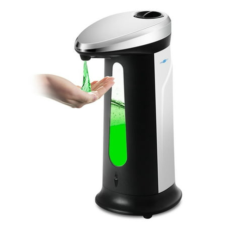 400ml Automatic Soap Dispenser Touchless Electric Sensor Pump Plastic Hand Sanitizer Dish Liquid Washer Refillable Dispenser Fingerprint Resistant For Bathroom Kitchen Sink Shower Home (Best Shower Soap Dispenser)