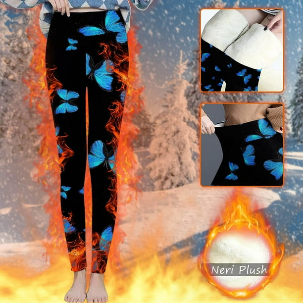 Puntoco Christmas Winter Sherpa Leggings forrados de vellón para mujer, pantalones térmicos cálidos de felpa de Cachemira gruesa elástica de cintura alta Puntoco Puntoco-2929