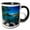 Black/White, variant on 3drose, Boulders and Cove at Sand Harbor State Park, Lake Tahoe, Nevada Usa, 11oz Two-tone Yellow Mug