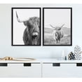 thumbnail image 6 of Kate and Laurel Sylvie B&W Highland Cow No. 1 Framed Canvas Wall Art by Amy Peterson Art Studio, 18x24 Black, Black and White Animal Portrait Art, 6 of 6