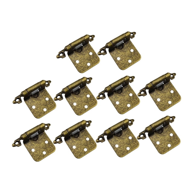 jifeng 10 Pieces Self Closing Hinges Connector Spring Hinges Kitchen Cabinet Hinges Antique Bronze