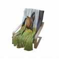 thumbnail image 4 of Animal Soft Flannel Fleece Throw Blanket, Horse Runs Gallop on Flower Meadow Rural Freedom Animal, Cozy Plush for Indoor and Outdoor Use, 70" x 90", Green Brown Baby Blue, by Ambesonne, 4 of 6