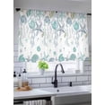 thumbnail image 3 of Sheer Curtains 54 Inches Long, Ocean Coastal Light Filtering Window Curtains for Living Room, Nautical Starfish Conch Seashells Coral Rod Pocket Voile Sheer Curtain Drapes, 52"W x 54"L, 2 Panels, 3 of 8