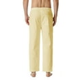thumbnail image 2 of jsaierl Men's Linen Cotton Loose Casual Lightweight Elastic Waist Trousers Pants Drawstring Baggy Yoga Beach Home Pants, 2 of 6
