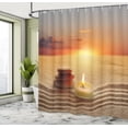 thumbnail image 5 of Ambesonne Boho Shower Curtain, Yoga Candle, 69"Wx70"L, Orange Sand Brown, 5 of 5