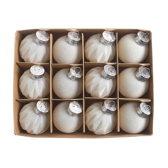 Qocolhg Christmas Decorations Outdoor Indoor, Christmas Tree Christmas Balls Combo Set Christmas Flocking Christmas Decoration Balls Round Christmas Decorative Hangings , On Sale Clearance!