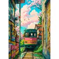 thumbnail image 3 of Pósteres e impresiones en lienzo de arquitectura de Sakura con paisajes callejeros japoneses, pinturas de arte mural para decoración del hogar y sala de estar moderna, 3 of 5
