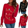 thumbnail image 1 of Shadoumai Chandails de Noël pour Femmes Joliment Col Rond Uni Chandail Festif Mignon et Confortable Chandail de Noël pour Femmes, 1 of 6