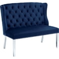 thumbnail image 1 of Meridian Furniture Navy Velvet Suri Settee Bench, 1 of 8