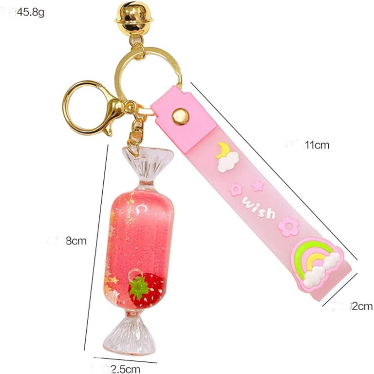 Cute Cherry Keychain Creative Cartoon Fruit Ins Style Women Bag Pendant Key  Chain Wristlet Kawaii Keychain