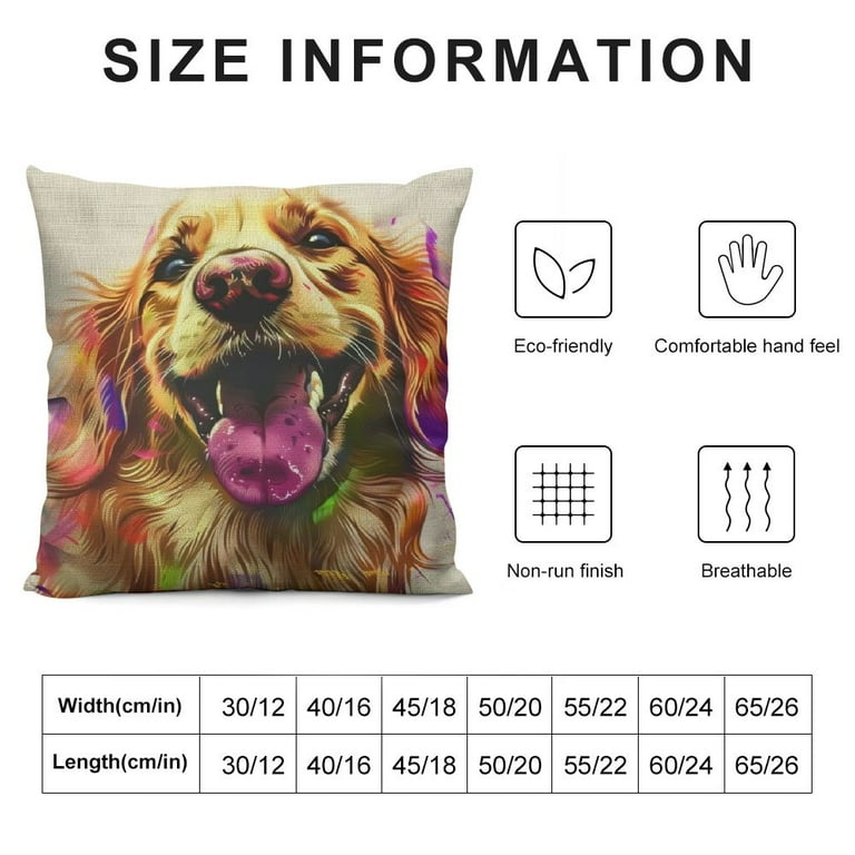 Watercolor Painting Dog Throw Pillow Covers Square Cushion Case