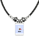 thumbnail image 1 of tonto azul emoción retorciéndose lengua collar a mano colgante de cuerda de cuero Unbranded M, 1 of 3