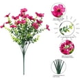 thumbnail image 5 of TETOU 12Pcs Artificial Plants Flowers, 13.8*7.5" Fake Silk Colorful Daisy Eucalyptus, UV Resistant Fake Flowers with Plastic Plants for Outside Home Porch Patio Window Yard Decor, Rose Red, 5 of 10