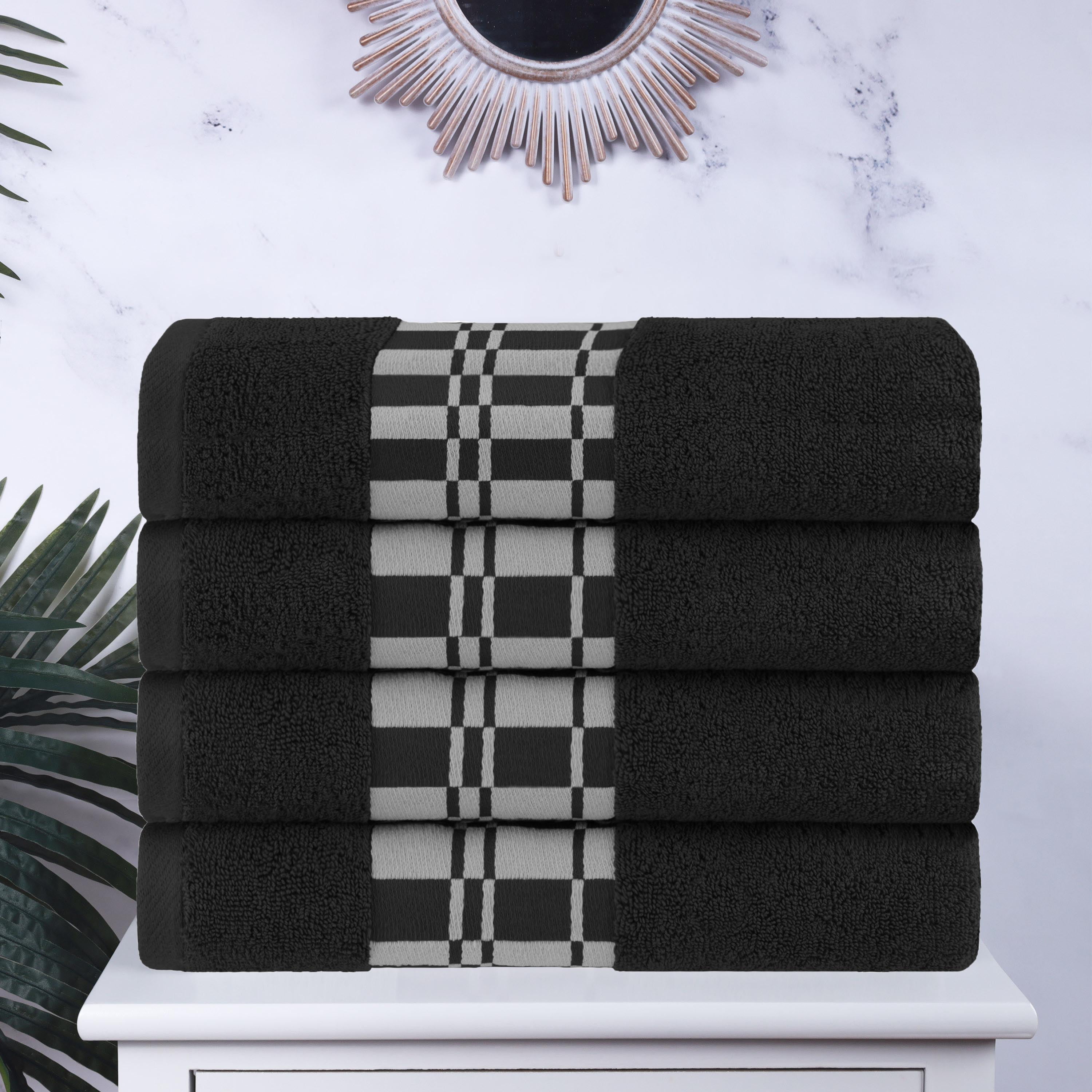 Kitchen Towels By Zara Martina Hello Gorgeous Geo Pattern Black Gold