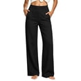 thumbnail image 2 of High Waist Work Pants Baeitkot High Waist Work Pants for Women Stretchy Slim Casual Trousers with Pockets Black M, 2 of 9