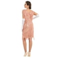 thumbnail image 5 of PrettyGuide Women's Flapper Dress Sequined Fringe 1920s Gatsby Party Cocktail Dresses Rose Gold with Accessories, Medium, 5 of 7