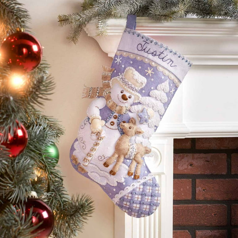 Bucilla White Polar Bear Felt Christmas Tree Ornaments KIT (Set of