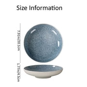 XChangeFun Glazed Ceramic Blue Salad Plate 1 Pack 7.91 Inch