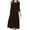 Coffee, variant on Brilliant Womens Dresses Petite Women Fashion Comfortable Button V-Neck Solid Color Casual Dress