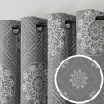 thumbnail image 2 of Vintage Medallion Pattern Blackout Curtains, Room Darkening , Grommet Top Window Treatment Drapes Grey 42"W x 96"L (Pack of 2), 2 of 6