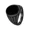 Black, variant on Men Oval Gemstone Ring with Black Stone Signet Ring High-Detail Engraved Sides Silver Size 9