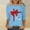 2-Light Blue, variant on Antqov Shirts for Women, Valentine's Day Print Crew Neck 3/4 Sleeve T-Shirt, Daily Funny Trendy Loose Cozy Casual Tops