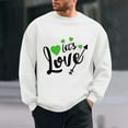 thumbnail image 2 of WREESH Mens Crewneck Sweatshirts Graphic Valentine's Day Love Printed Crewneck Sweatshirts Casual Pullover White, 2 of 6
