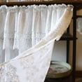 thumbnail image 3 of Nvzi Bohemian Floral Embroidered Cotton Cafe Tier Curtain (24"x33",White), 3 of 4