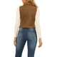 thumbnail image 3 of CHALECO CORTO SIN MANGAS DE SUEDE SINTÉTICO PARA MUJERES CHIC INSPIRADOR TALLA XS CAMEL, 3 of 8